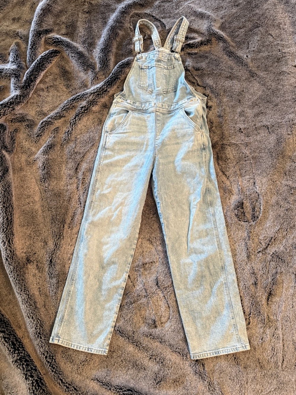 H&M Light Blue Denim Overalls with Adjustable Straps